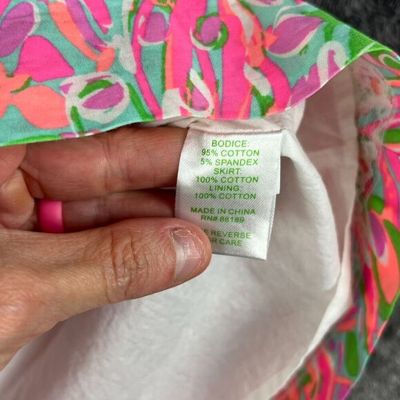 Lilly Pulitzer Fleur Strapless Crash Landing Dress Colorful Pockets Floral S - Picture 6 of 13